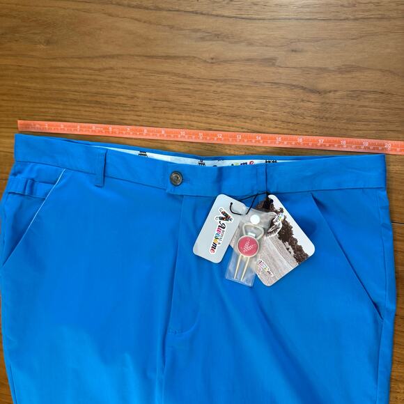 Royal and Awesome Golf Pant Size 40 x 34 NWT Bright Blue Solid Free Multitool - Picture 8 of 16